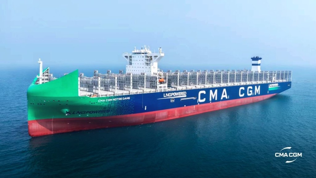 CMA CGM Notre Dame inicia viagem inaugural como maior navio porta-contêineres a GNL